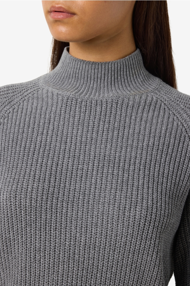 NMDARA L/S HIGH NECK KNIT FWD NOOS 27034807 MEDIUM GREY MELANGE